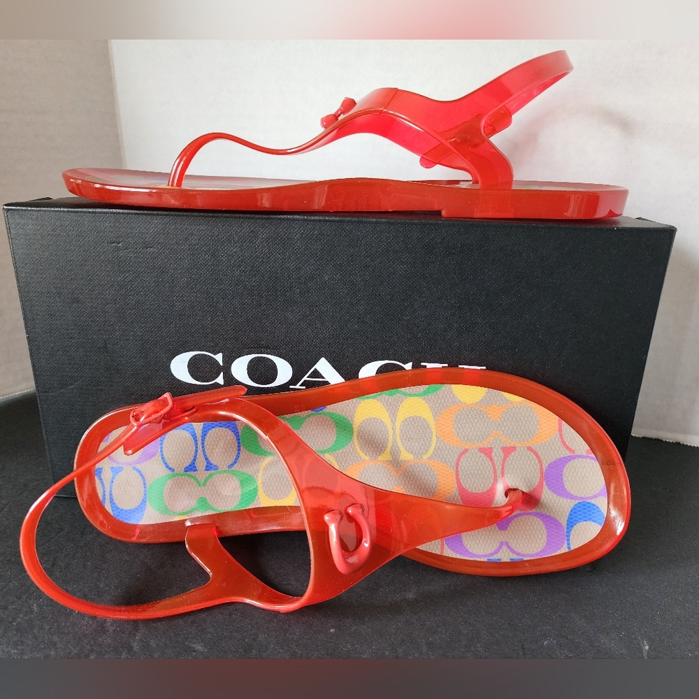 ✨️NIB✨️ Coach Natalee Jelly, Rainbow, Size 6